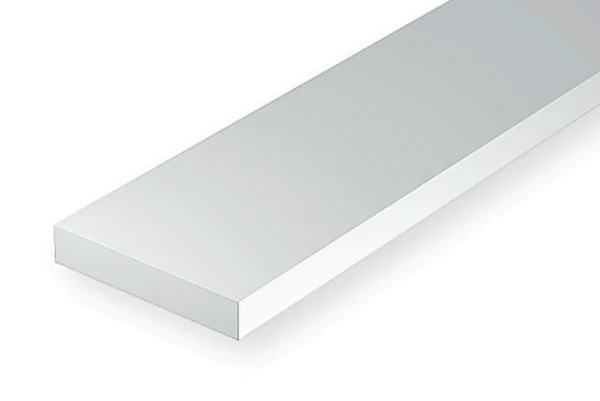 .188" X .500" X 24" Opaque White Polystyrene Strip 3/pack - 403