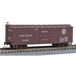 30' Single-Door Wood Boxcar - Ready to Run -- Denver & Rio Grande Western #3353 (Boxcar Red, Royal Gorge Logo)
