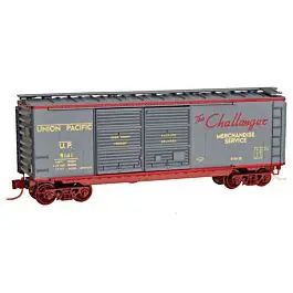 40' Double-Door Boxcar - Ready to Run -- Union Pacific #9141 (gray, red, yellow, Challenger Merchandise Service)