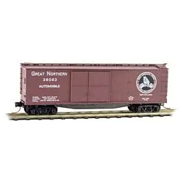 40' Double-Sheathed 1-1/2 Door Wood Boxcar w/Vertical Brake Wheel Ready to Run -- Great Northern #38063 (Boxcar Red, white, See America First Logo)