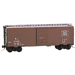 40' Standard Single Door Boxcar -- RI #27459 (Boxcar Red,Aluminum roof,black ends)