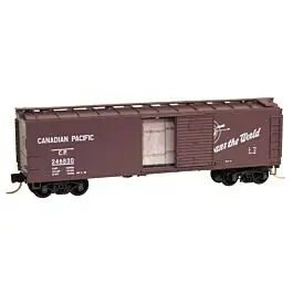 40' USRA Steel Boxcar w/Crate Load - Ready to Run -- Canadian Pacific #246830 (Boxcar Red, Spans the World Slogan)