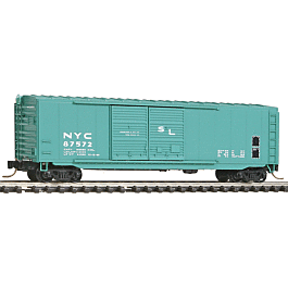 50' Double-Door Boxcar No Roofwalk - Ready to Run -- New York Central #87572 (Jade Green, Small Logo)
