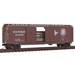 50' Double-Door Boxcar w/Freight Load - Ready to Run -- Southern Railway #44365 (Boxcar Red, white, SR Logo)
