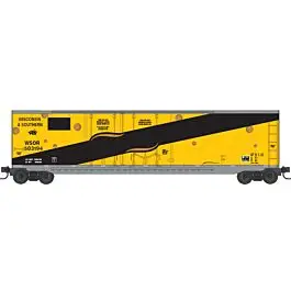50' Double Plug-Door Boxcar No Roofwalk - Ready to Run -- Wisconsin & Southern #503194 (Ex-Sargento Cheese Car, yellow, black)