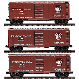AAR 1944 40' Boxcar 3-Pack -- Pennsylvania #603503, 603560 & 603611