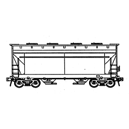 ACF 2970 Cubic Feet 2-Bay Center Flow Covered Hopper -- Undecorated