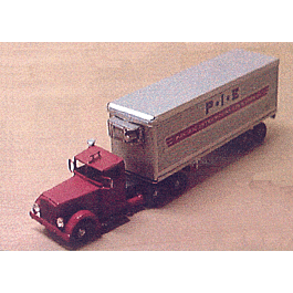 American Trucks - Tractor-Trailer (Photo-Etched Brass Kit) -- 10-Wheel Conventional Tractor w/30' Ribbed Trailer