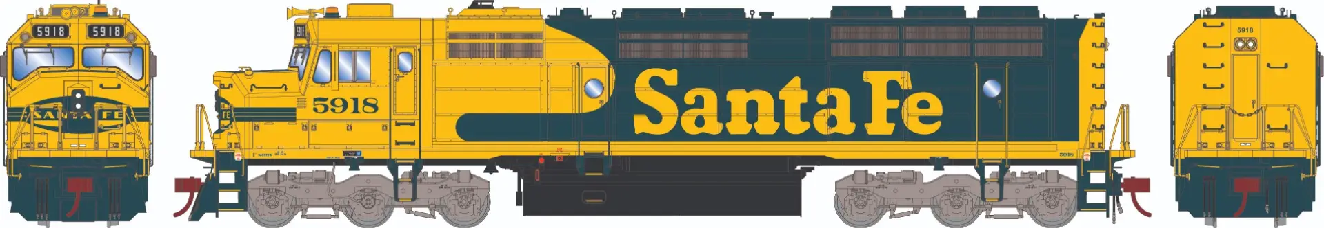 Athearn 19178 N EMD F45 Diesel Locomotive Santa Fe #5918 with Sound