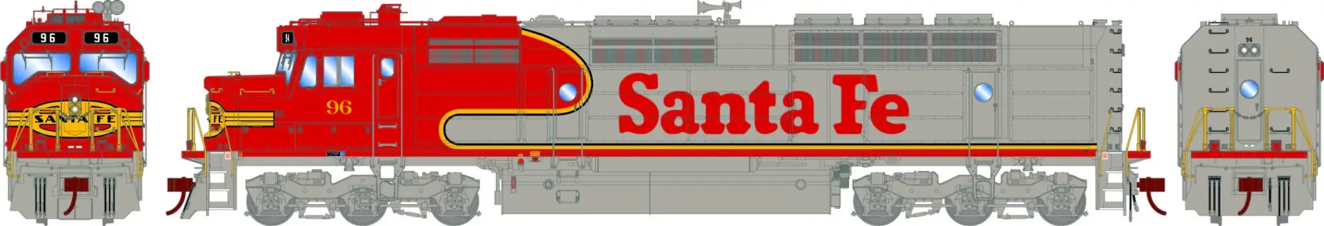 Athearn 19181 N EMD FP45 Diesel Locomotive Santa Fe - Superfleet #96 with Sound