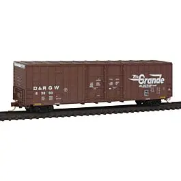 Berwick 60' Excess-Height Waffle-Side Double Plug-Door Boxcar - Ready to Run -- Denver & Rio Grande Western #63893 (Boxcar Red, Large Flying Grande)