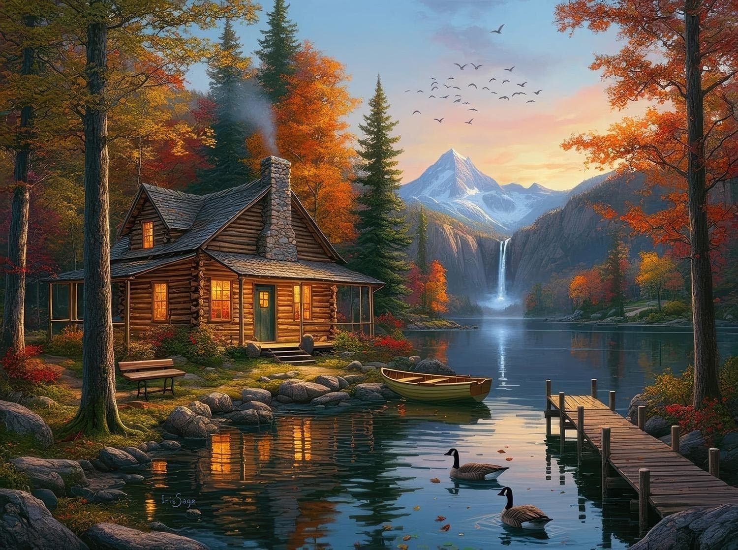 Cabin by Crystal Lake - 1000pc Jigsaw Puzzle by SunsOut
