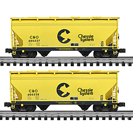 Gold Line(tm) 2-Bay Modern Hopper -- Chesapeake & Ohio 2-Pac
