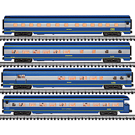 Gold Line(tm) 21" Passenger Car 4-Pac -- CSX Transportation 1 Each Conference Car, Diner, COmbine & Business Car