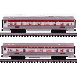 Gold Line(tm) Extruded Aluminum 15" Congressional Car 2-Pac -- Pennsylvania Railroad 1 Each Coach #1599 & Parlor Car