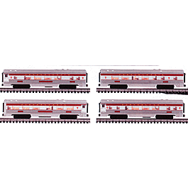 Gold Line(tm) Extruded Aluminum 15" Congressional Car 4-Pac -- Pennsylvania Railroad 1 Each Coffee Shop Car, Coach, Parlor & Observation
