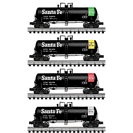 Gold Line(tm) Modern Tank Car -- Santa Fe 4-Pac