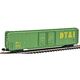 Greenville 60' Double-Door Boxcar w/41' 3" Wheelbase - Ready to Run -- Detroit, Toledo & Ironton #25248 (green yellow)