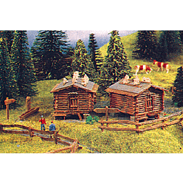 Hay Barn w/Fence -- 1-3/4 x 1-5/8" 4.5 x 4cm