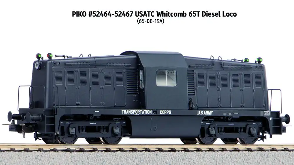 PIKO HO #52464 US Army Transportation Corps Whitcomb 65 Ton (65-DE-19A) Diesel Loco, Non-Sound