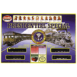 The Presidential Special -- Includes 4-6-2 Locomotive, 3 Passenger Cars, Sign & Pole Kit and Track