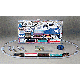 PROTO 1000 Diesel Freight -- Great American Railway PRR Power-Loc(tm) 36x54" Oval F3A w/3 Cars & Caboose