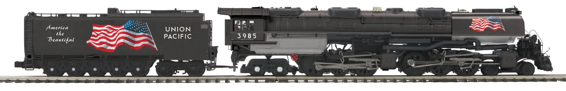(SLIGHT WEAR ON BOX) MTH 20-3900-1 O Union Pacific 4-6-6-4 Challenger Cab #3985(America the Beautiful) TrainWorld Exclusive "LAND OF THE FREE, HOME OF THE BRAVE"