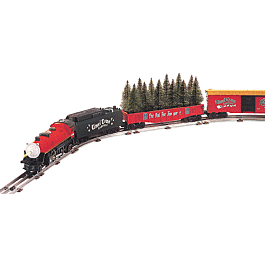 Steam Freight - Celebrate a Lionel Christmas -- Powered 4-4-2 w/Tender Boxcar, Gondola, Caboose 0-27 Oval, Power Pack