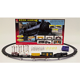 Steam Freight - Iron Horse -- Pennsylvania 0-4-0, 3 Cars, Caboose, 38x47" Power-Loc Oval, Power Pack