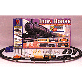 Steam Freight -- Iron Horse, Power-Loc(tm) Track 47x38, 0-4-0 with 4 cars