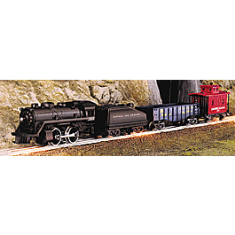 Steam Introductory Freight Set -- 0-4-0 w/Tender (N&W), Gondola, Caboose, 27 x 38" Track Oval, Transformer