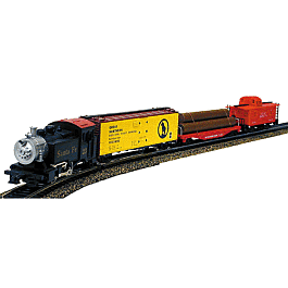 Train Set - Steam Freight -- Evening Star w/Track & Pack 0-4-0 w/2 Cars & Caboose