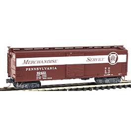 USRA 40' Steel Boxcar w/Flat Roof and Vertical Brakewheel - Ready to Run -- Pennsylvania #92420 Merchandise Service (Freight Car Red, white lettering)
